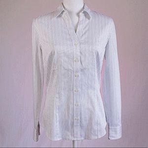 Calvin Klein Blue & Black Striped Button Up Shirt